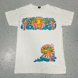 Vintage Wear Abouts Summer Flower Sunset Shirt Painters Pockets One Size